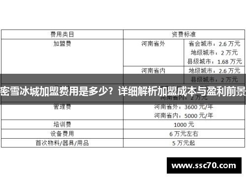 密雪冰城加盟费用是多少？详细解析加盟成本与盈利前景